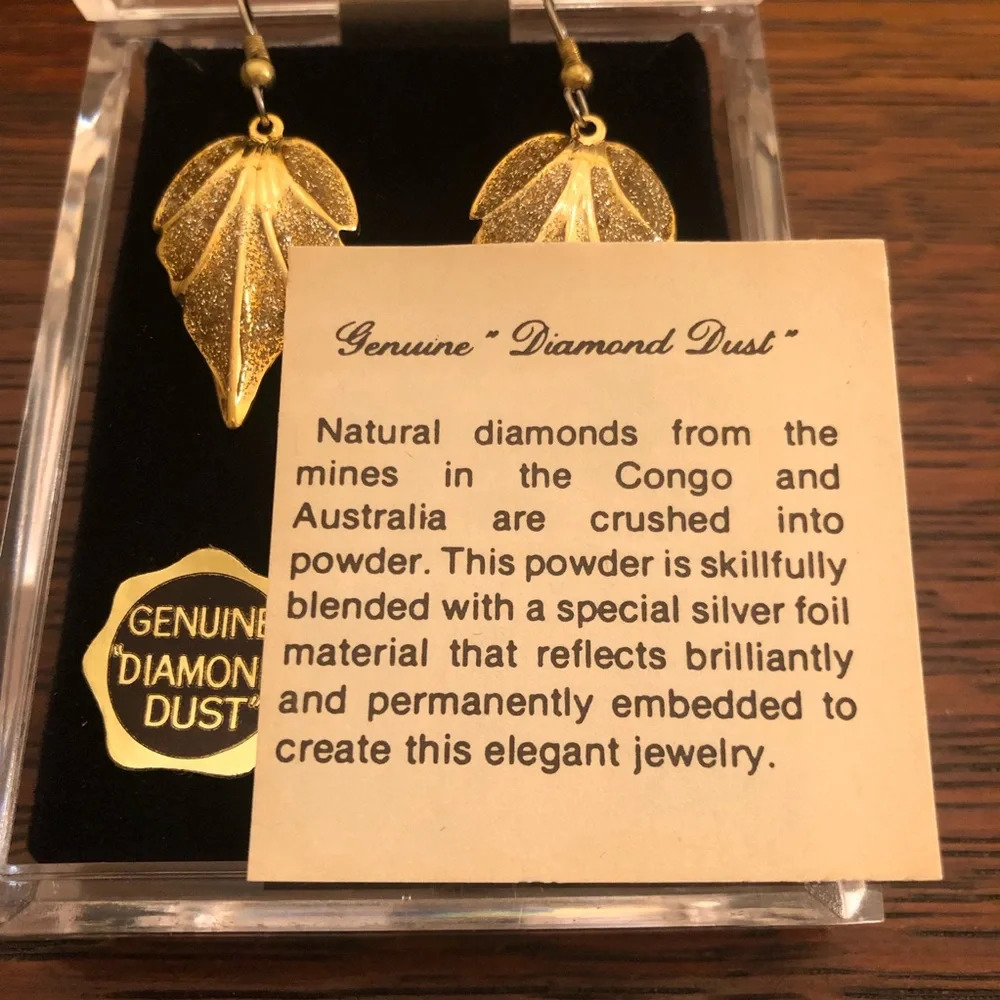 NWOT Diamond Dust Gold-tone Earrings